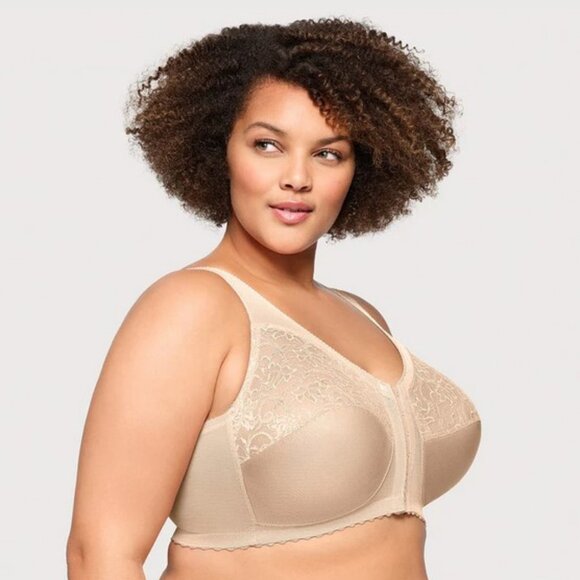 Glamorise MagicLift Front-Closure Support Bra in Blush Nude, 50DD - Picture 3 of 16